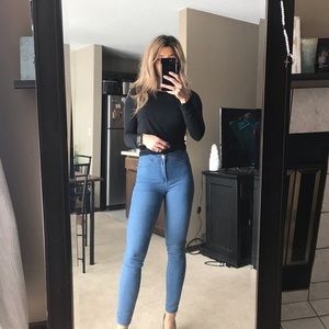 Zara high waisted jean jeggings- size 4- stretchy